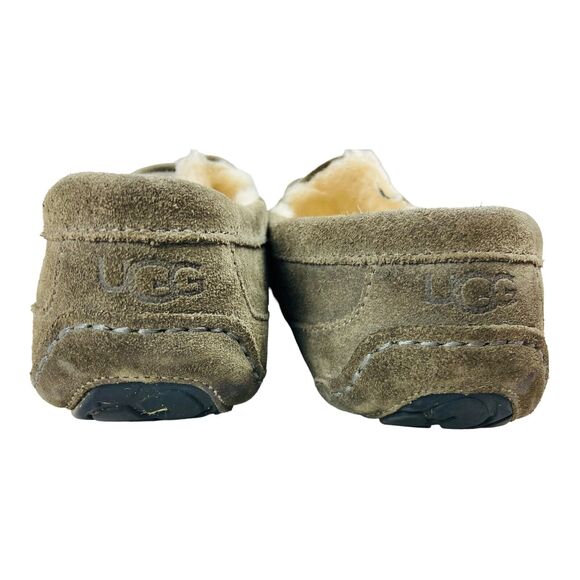 Ugg Mens Ascot Suede Shearling Slip On Burnt Olive Slippers Comfort Shoes US 10 - Picture 5 of 7